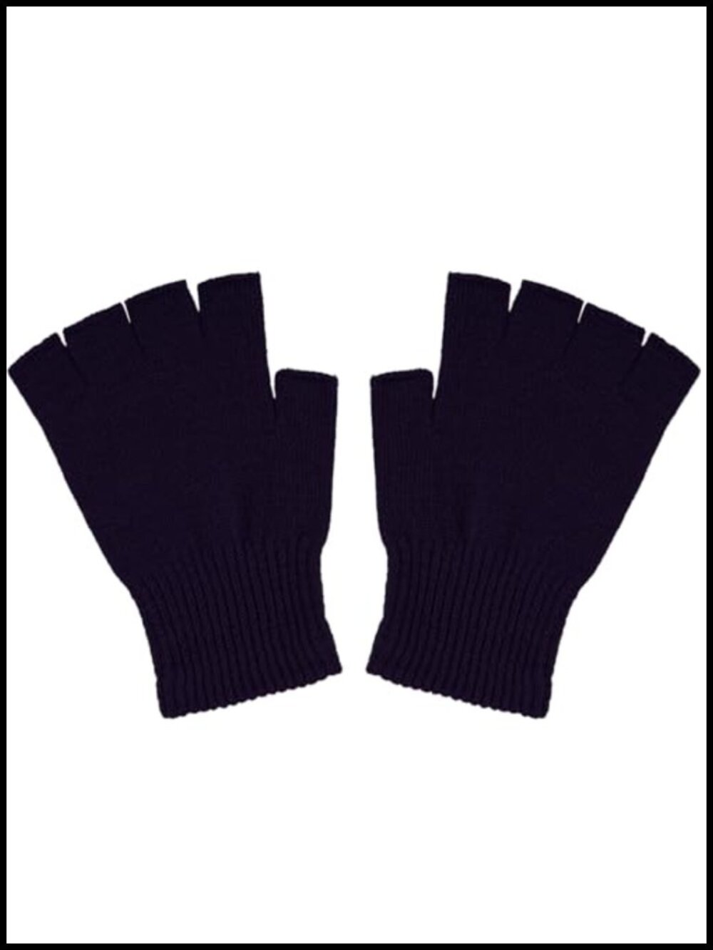 Fingerless Knit Gloves Half Finger Acrylic Spandex Stretch Winter Warm
